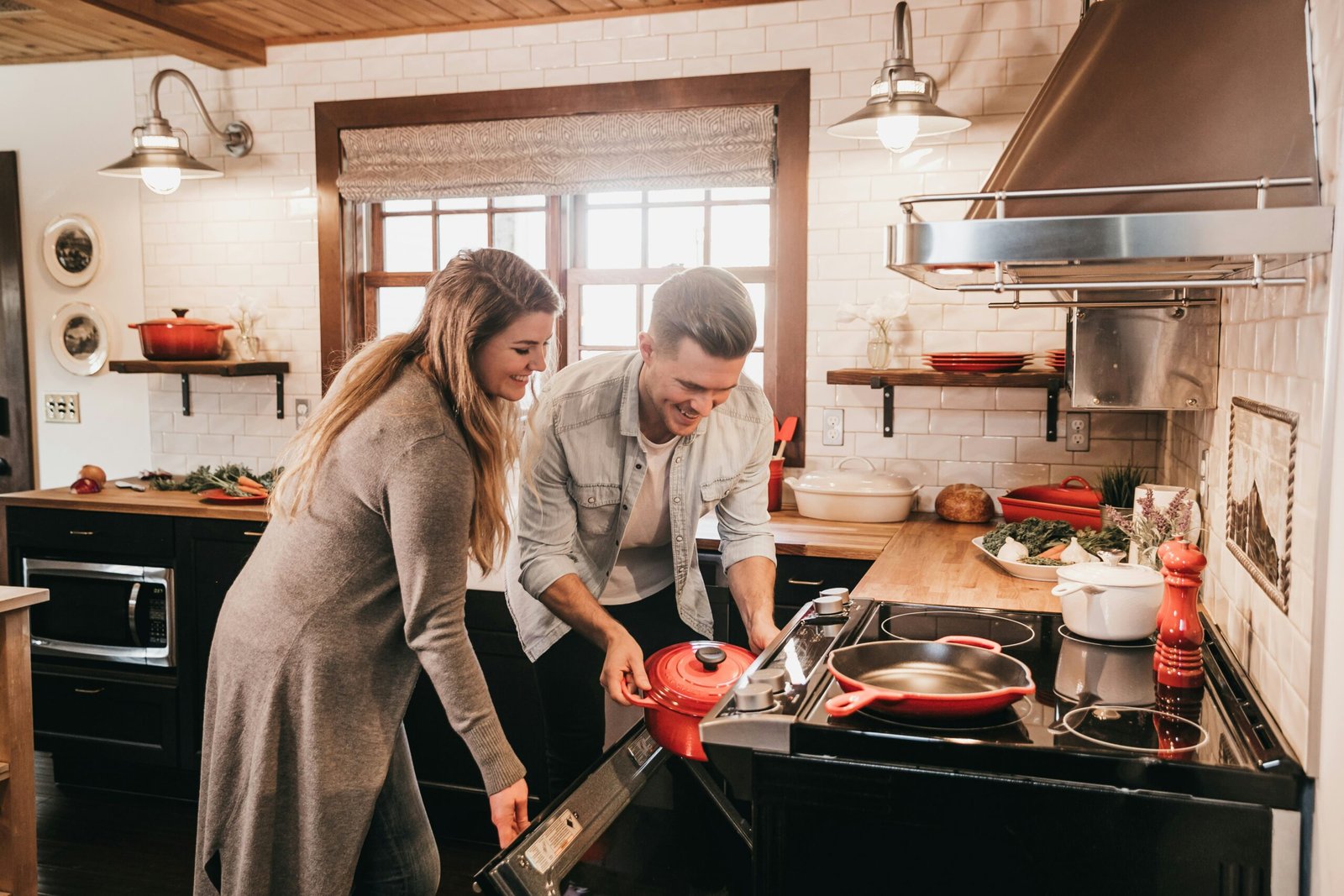 cooking in the kitchen